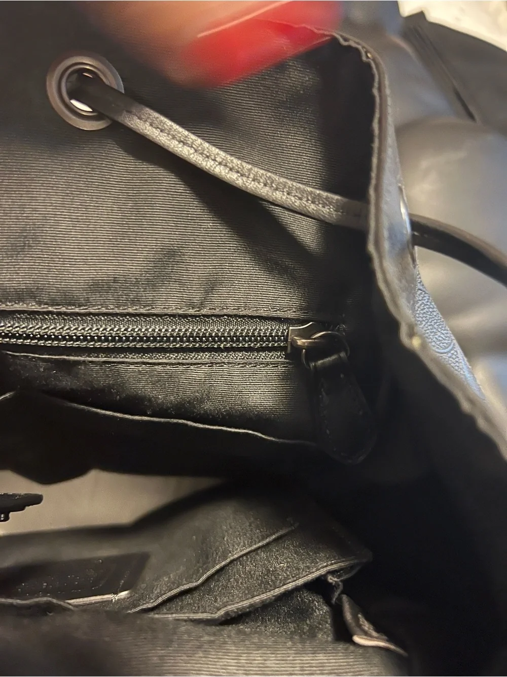 Coach Mens Hudson Backpack in Black Debossed Signature Leather